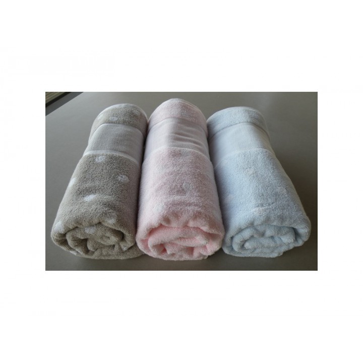 Serviette de toilette bleu ciel à pois RICO Rico Design - 3