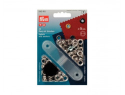 Oeillets avec rondelles 5 mm - Argent - Prym