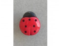 Bouton coccinelle rouge et noir  - 1