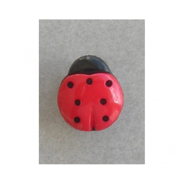Bouton coccinelle rouge et noir  - 1