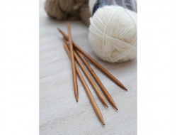 Aiguilles à tricoter 20 cm Bambou jeu de 5 aiguilles double pointes