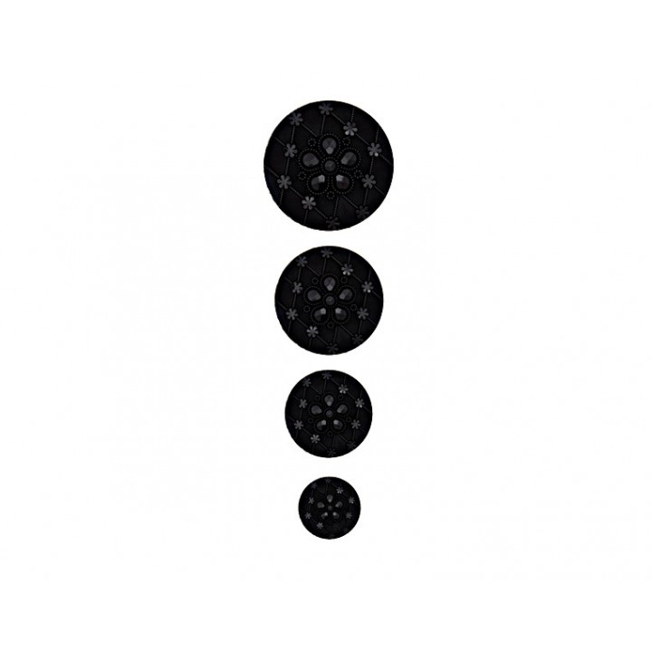 Bouton fantaisie - Noir élégant  15, 20, 23, 28 mm  - 1