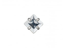 Bouton pierre sertie argent