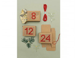Boites Kraft à broder - Calendrier de l'avant