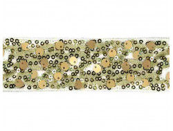 Ruban à sequins dorés