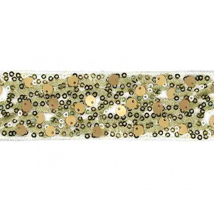 Ruban à sequins dorés  - 1